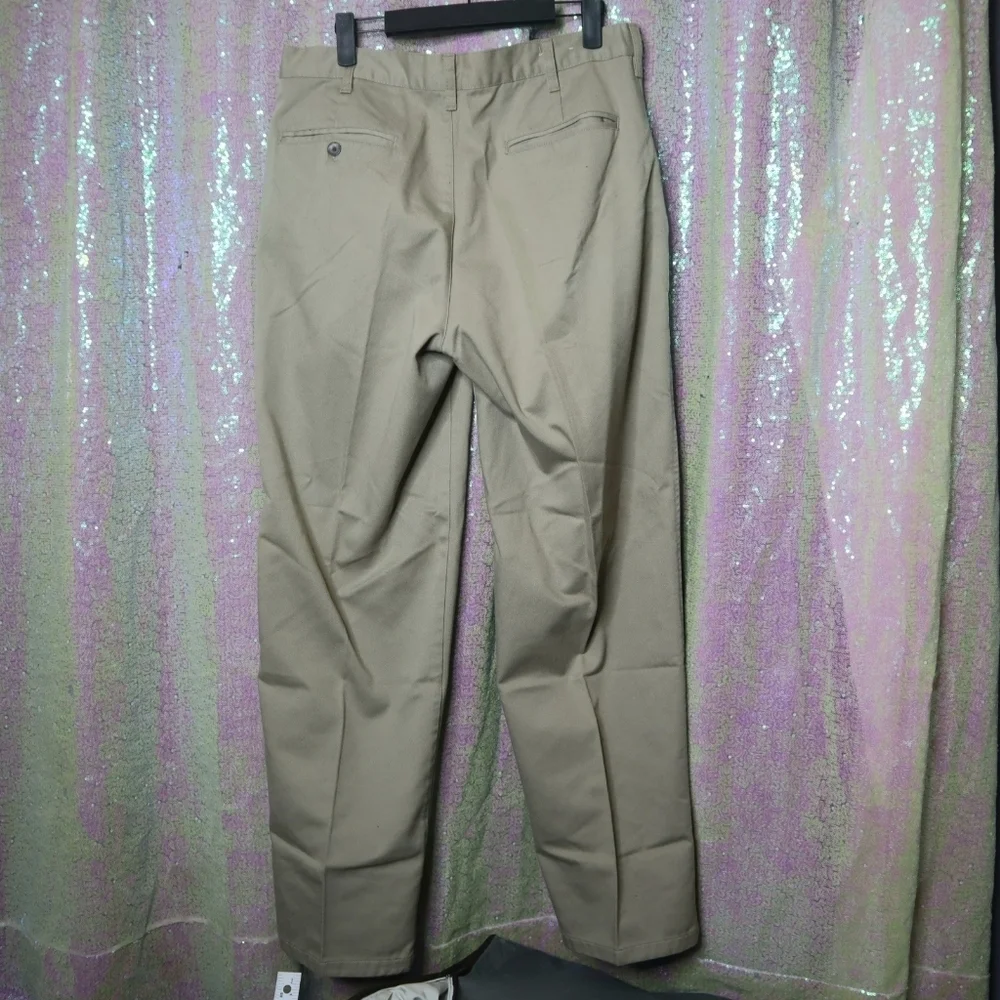 CANVAS CHINOS 33x32 Classic Work Utility Casual Pants Vintage Light Academia